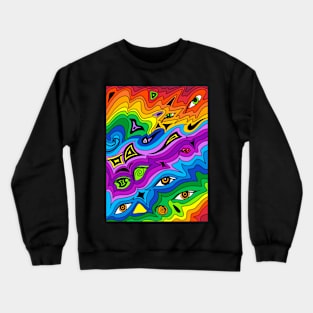 Psychedelic Rainbow Frequency Crewneck Sweatshirt